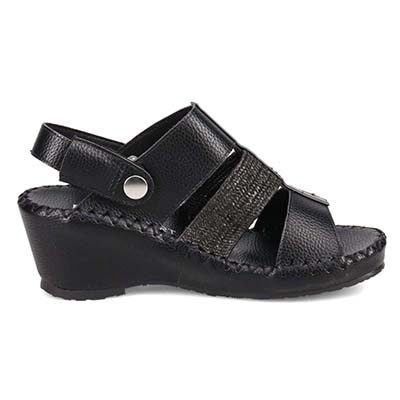 エル スポーツ ELLESPORT 2WAYウェッジサンダル　ESP12739 BLACK 23.0