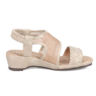 エル スポーツ ELLESPORT メッシュ調ウェッジサンダル　ESP12740 BEIGE-M 23.0