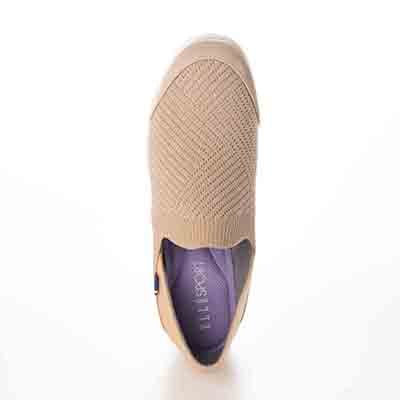 エル スポーツ ELLESPORT ニット編みウェッジスリッポンシューズ  ESP14704 BEIGE 23.0