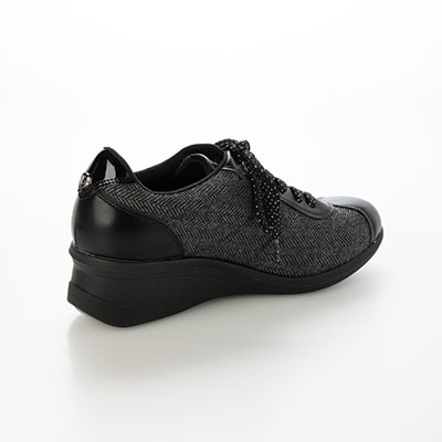 エル スポーツ ELLESPORT レースアップウェッジスニーカー　ESP14707 GRAY-TX 23.0