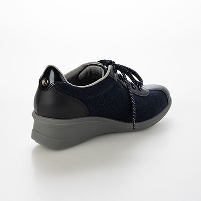 エル スポーツ ELLESPORT レースアップウェッジスニーカー　ESP14707 NAVY-TX 23.0