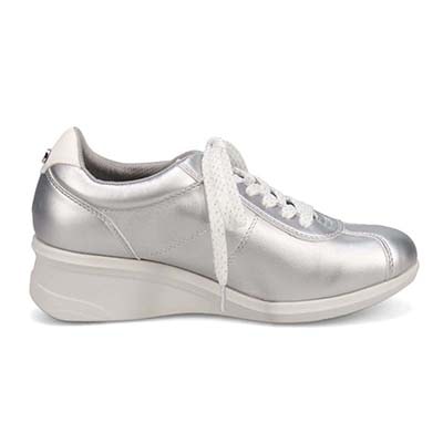 エル スポーツ ELLESPORT レースアップウェッジスニーカー　ESP14707 SILVER 23.0