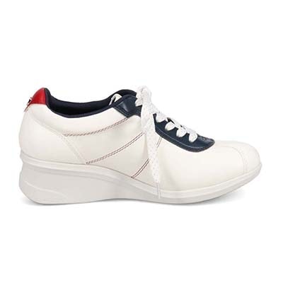 エル スポーツ ELLESPORT レースアップウェッジスニーカー　ESP14707 WHITE-MULTI 23.0