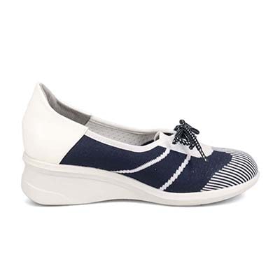 エル スポーツ ELLESPORT ニットショートレースアップシューズ　ESP14709 NAVY/WHITE 23.0