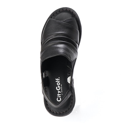 シティ ゴルフ City Golf アウトステッチ製法 ウェッジサマーサンダル GFL20103 BLACK M　(23.0～23.5)