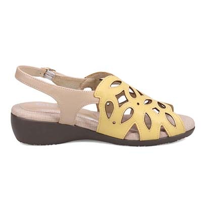 シティ ゴルフ City Golf  抜け感の甲デザインがきれいなサンダル　GFL20134 YELLOW M　(23.0～23.5)