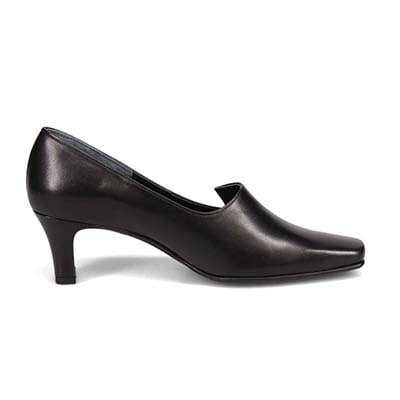 HIROKO KOSHINO ソフトな足あたり サイドのカッティングが綺麗なスクエアトゥパンプス HKL4506 BLACK 23.0