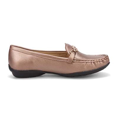 HIROKO KOSHINO 足入れの良いスクエアトゥ・モカデザイン カジュアルシューズ HKL7500 BRONZE 23.0