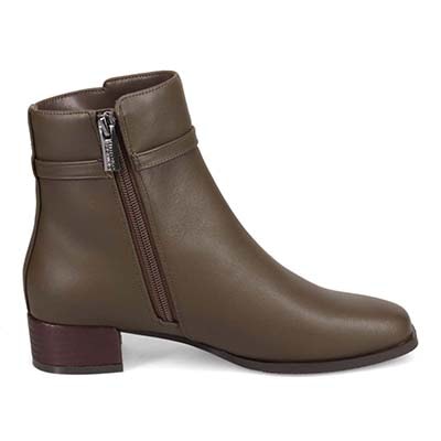 HIROKO KOSHINO 上質な羊革と足首の金具で高級感UP　ショートブーツ　HKL8006 D-BROWN 23.0