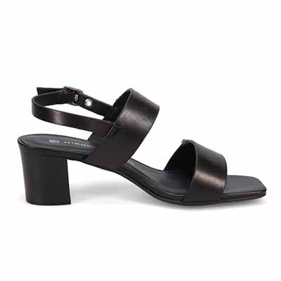 HIROKO KOSHINO 安定の太めヒール バックストラップ 5.5cmヒールサンダル　HKL8009 BLACK 23