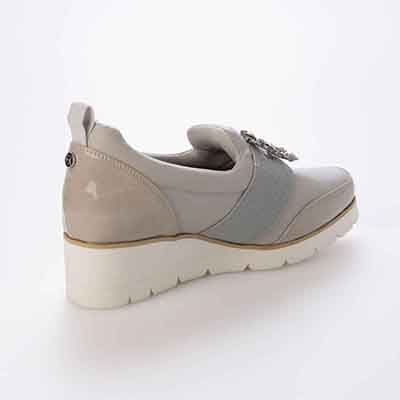 【撥水加工】HIROKO KOSHINO FEMME　ビジューオーナメントが綺麗なエレガンスカジュアルシューズ　HRL1004 L-GRAY M　(23.0～23.5)