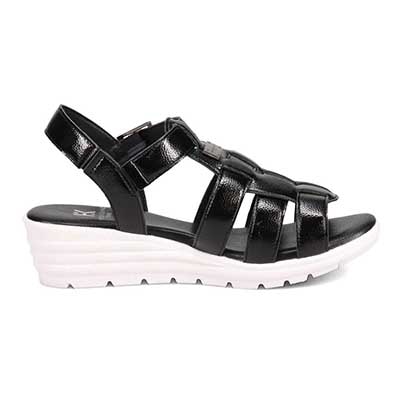 HIROKO KOSHINO FEMME　ウエッジソールグルカサンダル　HRL2006 BLACK M　(23.0～23.5)