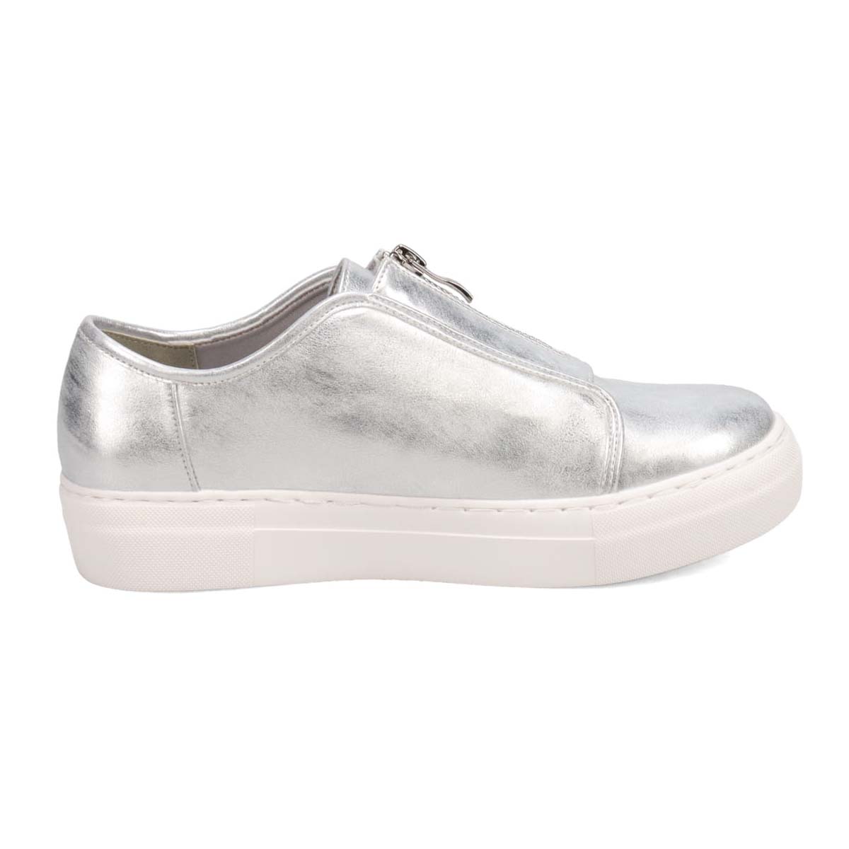 HIROKO KOSHINO FEMME センターファスナーで履きやすいスニーカー　HRL2017 SILVER 23.0