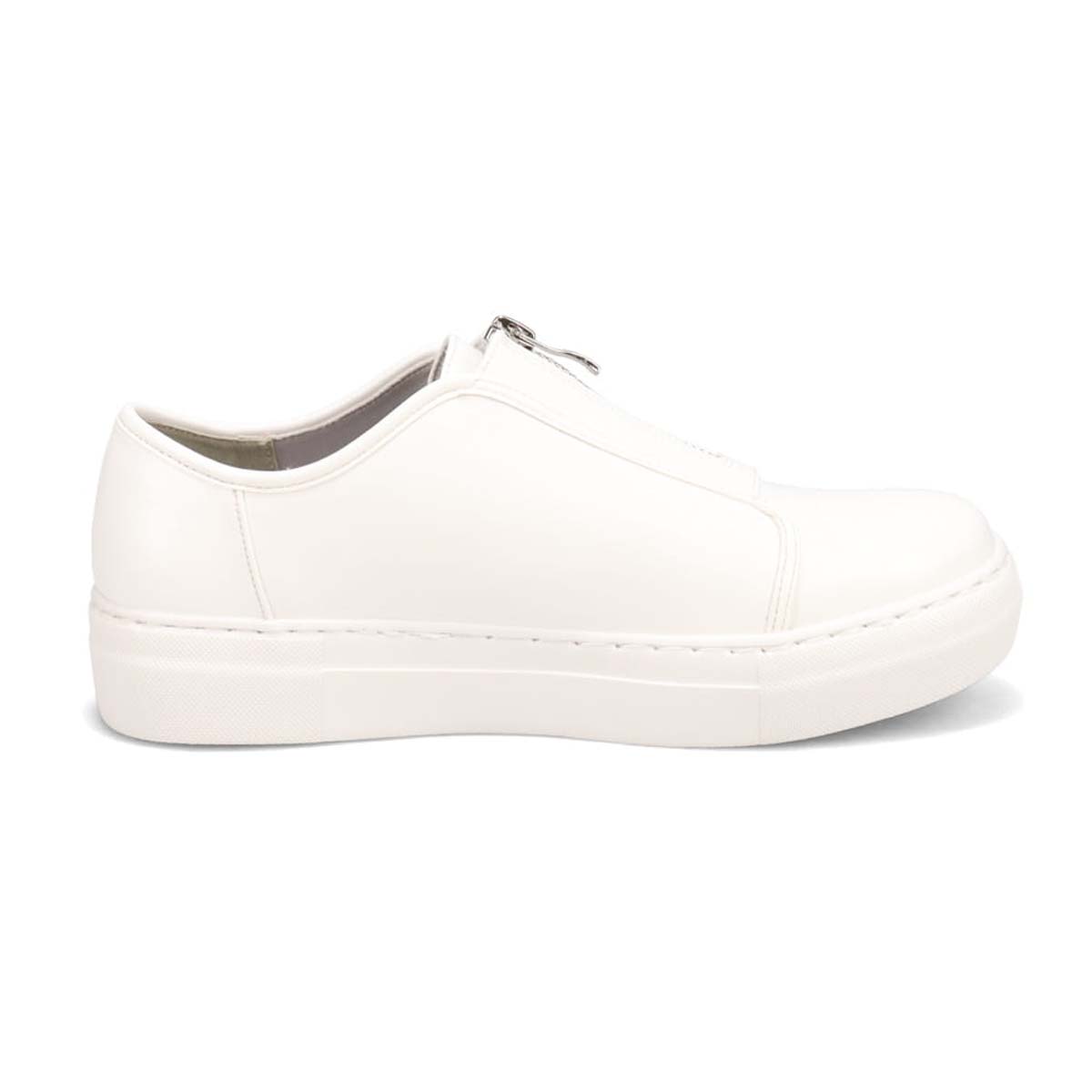 HIROKO KOSHINO FEMME センターファスナーで履きやすいスニーカー　HRL2017 WHITE 23.0