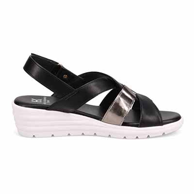 HIROKO KOSHINO FEMME クロスベルトウェッジサンダル HRL2028 BLACK 23.0