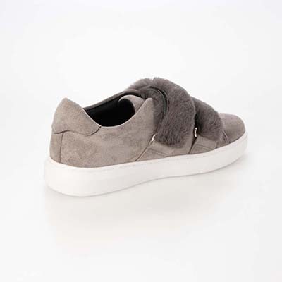 HIROKO KOSHINO FEMME スエード風生地がほっこりとした大人の可愛さのあるスニーカー HRL2030 GRAY 23.0