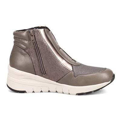 【撥水加工】HIROKO KOSHINO FEMME　ヒールタイプ・ハイカットドレススニーカー　HRL3004 BROWN 23.0