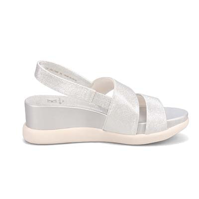 HIROKO KOSHINO FEMME 屈曲性のある6cmウェッッジソールサンダル　HRL5000 SILVER M　(23.0～23.5)