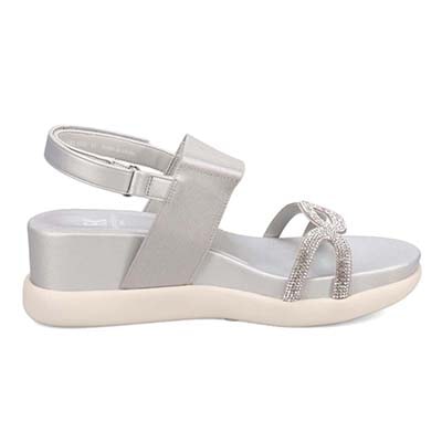 HIROKO KOSHINO FEMME 屈曲性のある 6cmウェッッジソールデザインサンダル　HRL5002 SILVER M　(23.0～23.5)