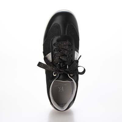 HIROKO KOSHINO FEMME キラキラ輝くメッシュに心躍る。バレエスニーカー　HRL7000 BLACK 23.0