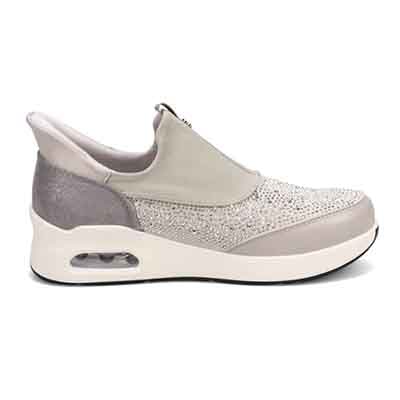 【撥水加工】HIROKO KOSHINO FEMME 大人のクイックフィットスニーカー HRL9001 SILVER 23