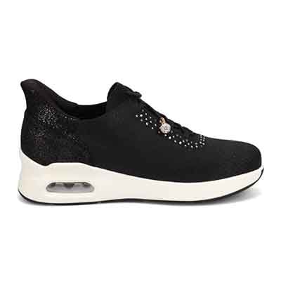 HIROKO KOSHINO FEMME ラメニットの大人可愛いスニーカー HRL9002 BLACK 23.0