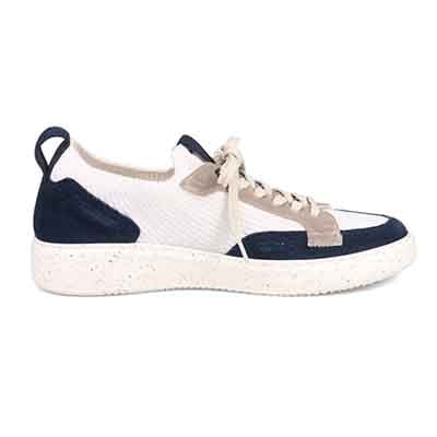 ランバンオンブルー LANVIN en Bleu 「リカバリー指圧インソール」搭載で指圧効果により血行を115％促進。ニットスニーカー　LB1005XR WHITE/NAVY 25.0