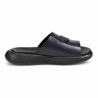 ランバンオンブルー LANVIN en Bleu 「リカバリーインソール」搭載で指圧効果により血行を115％促進。レザースライドサンダル　LB3511XR D-GRAY M
