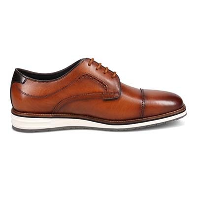 ランバンコレクション LANVIN COLLECTION 「リカバリーインソール」搭載で指圧効果により血行を115％促進。アンティーク仕上げカジュアルドレスダービーシューズ　LV1017XR BROWN 25.0