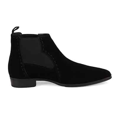 ランバンコレクション LANVIN COLLECTION 「Recovery Shiatsu Insole」搭載で指圧効果により血行をよくする。本革サイドゴアブーツ　LV1022XR BLACK-SILKY 25