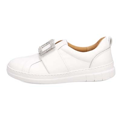 マドラス madras 特許 リカバリーメタインソール搭載 ビジューデザインのレザースニーカー　MAL9117MT WHITE 36（23.0ｃｍ相当）