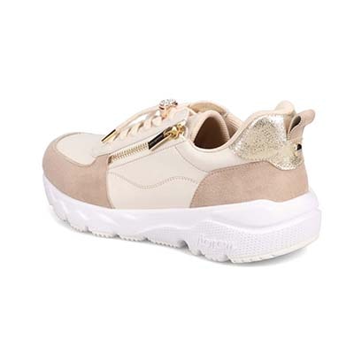 マドラス madras 特許 リカバリーメタインソール搭載  ゴールドがアクセントのエレガンでスタイリッシュなレザースニーカー　MAL9136MT BEIGE/C 5（22.5cm相当）