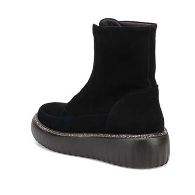 マドラス madras 特許　リカバリーメタインソール搭載  煌めくルーチェがアクセントのフロントジップ厚底ブーツ　MAL9147MT BLACK-SILKY 23（23.0～23.5cm相当）