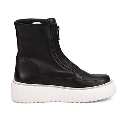 マドラス madras 特許　リカバリーメタインソール搭載  煌めくルーチェがアクセントのフロントジップ厚底ブーツ　MAL9147MT BLACK 23（23.0～23.5cm相当）