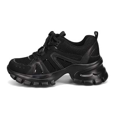 マドラス madras 特許 metaインソール搭載 軽やかなメッシュとレザーのボリューム厚底スニーカー　MAL9156MT BLACK 36（23.0ｃｍ相当）