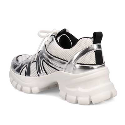 マドラス madras 特許 metaインソール搭載 軽やかなメッシュとレザーのボリューム厚底スニーカー　MAL9156MT SILVER 36（23.0ｃｍ相当）