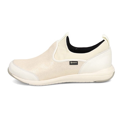 【GORE-TEX】マドラスウォーク madras Walk 「Recovery Shiatsu Insole」搭載で指圧効果により血行をよくする。スニーカー感覚で普段履きにもピッタリ！ さまざまなスタイルにも合うスリッポンスニーカー  MWL1006R WHITE-METALLIC 23.0