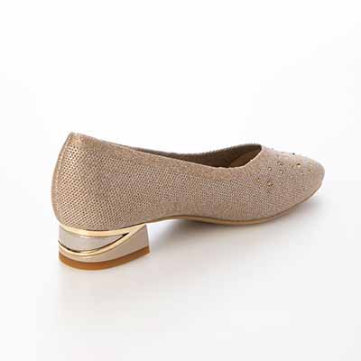 テーン tehen ニット素材のVカットパンプス  TN1790 BEIGE 23.0