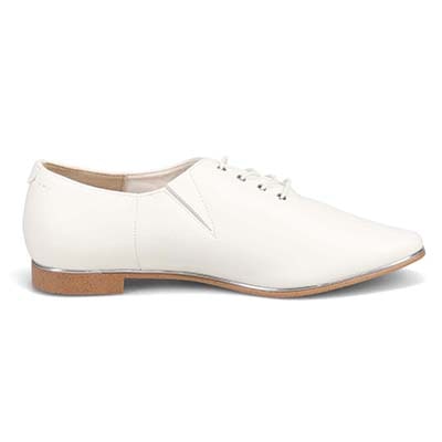 テーン tehen レースアップ ベーシックフラットパンプス　TN1801 WHITE 23.0