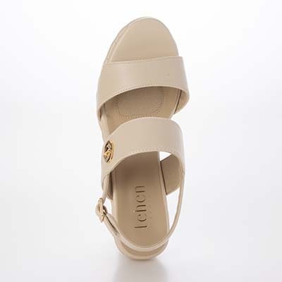 テーン tehen 高級感あふれる質感と、安定の7.5cmヒールで夏のお出かけをエレガントに。ウェッジサンダル　TN1808 BEIGE 23.0