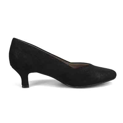 テーン tehen【Vカット】レディース パンプス 通勤 5㎝ヒール 歩きやすい TN5501 BLACK-METALLIC 23.0