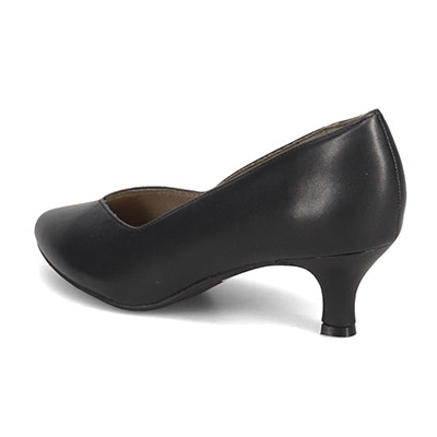 テーン tehen　ふんわりスポンジインソール♪ どんなシーンにも活躍できる 万能デザイン  Vカットベーシックパンプス TN5501 BLACK 23.0