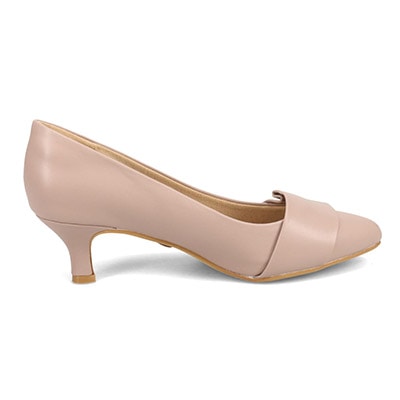 テーン tehen ふんわりスポンジインソール♪シンプルリボンが上品なアーモンドトゥ・パンプス TN5502 OAK 23.0