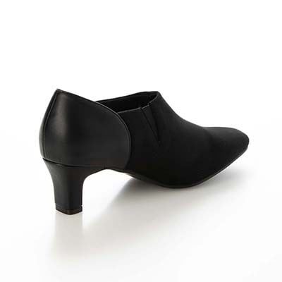 テーン tehen スクエアトゥ×5.5cmヒールで大人のきれいめスタイルに　すっきり美シルエットブーティ　TN5512 BLACK-SILKY 23.0