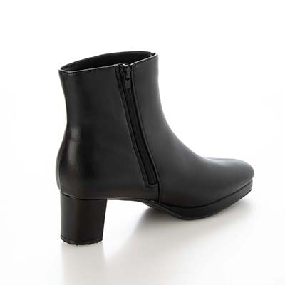 【撥水加工】テーン tehen  太ヒール×厚底で歩きやすく、きれいめにもカジュアルにも◎  ショートブーツ　TN6703 BLACK-SILKY 23.0