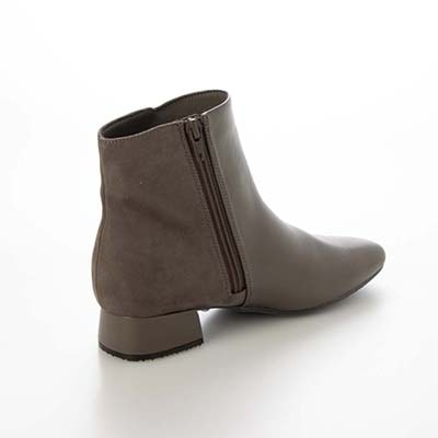 【撥水加工】テーン tehen スクエアトゥショートブーツ｜きらり金具がアクセント◎上品×歩きやすい大人のきれいめブーツ　スクエアトゥショートブーツ　TN6704 OAK 23.0