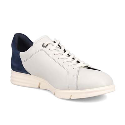 ランバンオンブルー LANVIN en Bleu 「リカバリーインソール」搭載で指圧効果により血行を115％促進。 レースアップ レザースニーカー  086493R WHITE 25.0