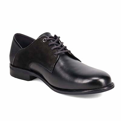 LANVIN en Bleu　異素材コンビネーション・レースアップシューズ　86331 BLACK/BLACK 25.0