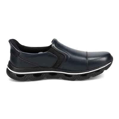 モデロ MODELLO 「Recovery Shiatsu Insole」搭載で指圧効果により血行をよくする。レザースリッポンスニーカー　DM3343R NAVY 25.0