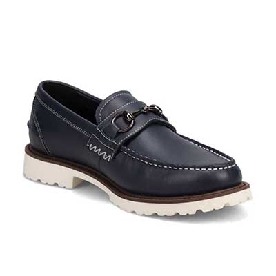 モデロ MODELLO 「リカバリーインソール」搭載で指圧効果により血行を115％促進。Recoveryビットローファー　DM5516R NAVY 25.0